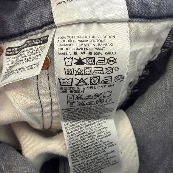 Levis 501 Shrink to Fit Original Straight Jeans White Oak Denim Gray Mens 42x28 - Picture 9 of 9